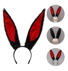 Peluş Malzemeden İmal Mega Boy Şekil Verilebilir Tavşan Kulağı Siyah 14X43 cm