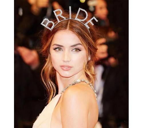 Mega Boy Kristal Taşlı Gümüş Bride Taç Gelin Tacı 20X21 cm