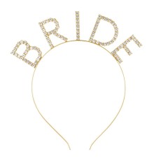 Mega Boy Kristal Taşlı Altın Gold Bride Taç Gelin Tacı 20X21 cm