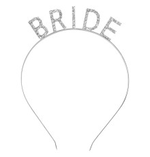 Gümüş Renk Bekarlığa Veda Kristal Taş Bride Tacı İthal 16x10 cm