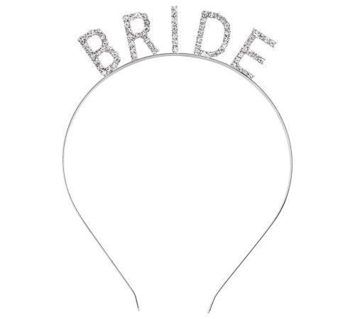 Gümüş Renk Bekarlığa Veda Kristal Taş Bride Tacı İthal 16x10 cm