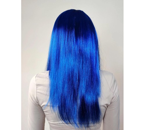 Mavi Renk Uzun Parti Peruğu