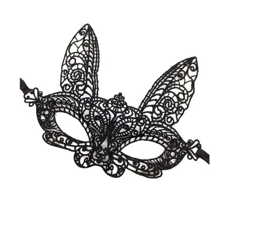 Siyah Renk Dantel Kesim Dantel İşlemeli Balo Parti Maskesi 7 No