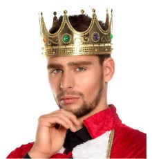 Altın Renk Yetişkin Çocuk Uyumlu Kral Tacı 60 cm