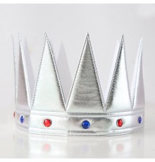 Gümüş Renk Eva Yumuşak Kral Kraliyet Tacı Yetişkin Çocuk Uyumlu 55 cm