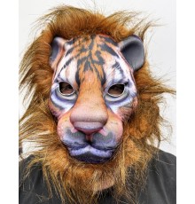 Kahverengi Yeleli Saçlı Peluş Aslan Maskesi Mega Peluş 13 No