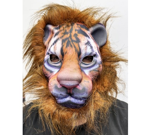 Kahverengi Yeleli Saçlı Peluş Aslan Maskesi Mega Peluş 13 No