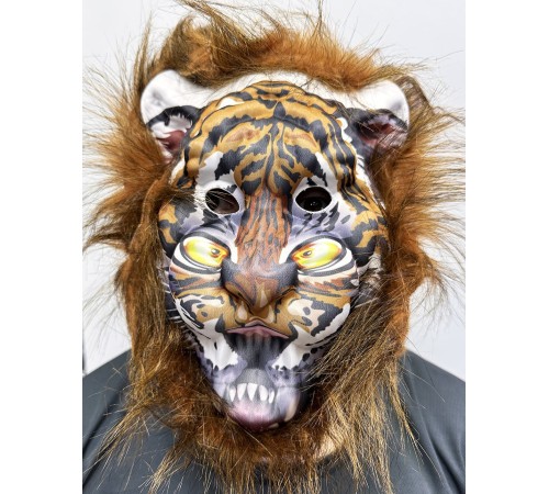 Kahverengi Yeleli Saçlı Peluş Aslan Maskesi Mega Peluş 20 No