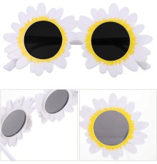 Beyaz Renk Papatya Şekilli Parti Gözlüğü 18x10 cm