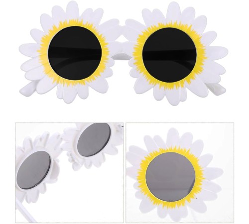 Beyaz Renk Papatya Şekilli Parti Gözlüğü 18x10 cm