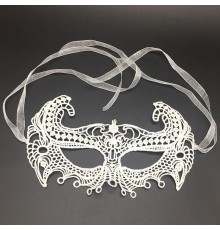 Beyaz Renk Dantel Kesim Dantel İşlemeli Balo Parti Maskesi 1 No