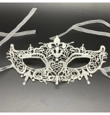 Beyaz Renk Dantel Kesim Dantel İşlemeli Balo Parti Maskesi 2 No