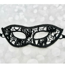 Siyah Renk Kedi Model Dantel İşleme Parti Maskesi 12 No