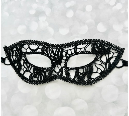 Siyah Renk Kedi Model Dantel İşleme Parti Maskesi 12 No