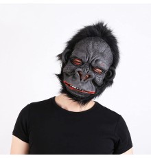 Lateks Goril Maskesi Maymun Maskesi Et Maskesi Orangutan Siyah Saçlı 1 No