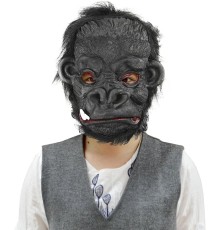 Lateks Goril Maskesi Maymun Maskesi Et Maskesi Orangutan Siyah Saçlı 4 No