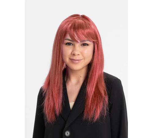 Kızıl Renk Düz Kesim Uzun Parti Peruğu Takma Saç