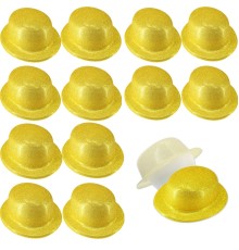 Altın Renk Simli Melon Yuvarlak Parti Şapkası 12 Adet