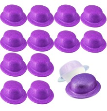 Mor Renk Simli Melon Yuvarlak Parti Şapkası 12 Adet