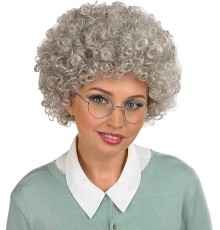 Gri Renk Kabarık Bonus Peruk Afro Takma Saç
