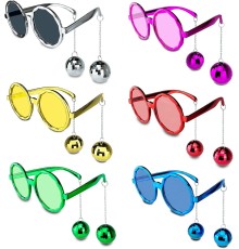 Sallanan Disko Top Küpeli Gözlük Retro Hawaii 5 Renk 6 Adet