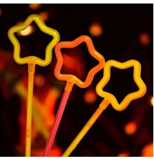 Glow Stick Yıldız Asa Kırılınca Yanan Yıldız Çubuklar 6 Renk 6 Adet