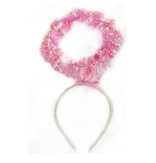 Pembe Metalize Melek Hare Taç Çocuk Yetişkin Uyumlu