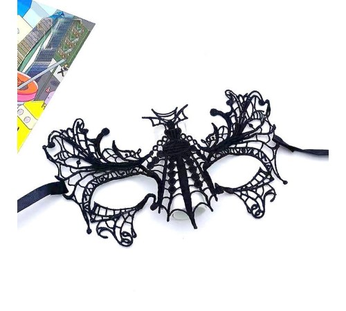 Siyah Renk Dantelli Parti Balo Maskesi No 15