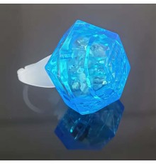 Kristal Tasarımlı Led Glow Işıklı 3 Modlu Mavi Yüzük 3.5 x 5 cm
