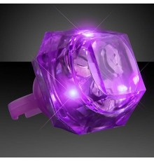 Kristal Tasarımlı Led Glow Işıklı 3 Modlu Mor Yüzük 3.5 x 5 cm