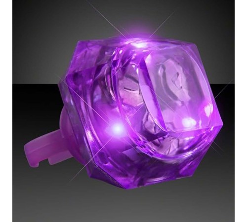 Kristal Tasarımlı Led Glow Işıklı 3 Modlu Mor Yüzük 3.5 x 5 cm