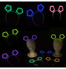 Glow Stick Karanlıkta Yanan Fosforlu Yıldız Taç 12 Adet