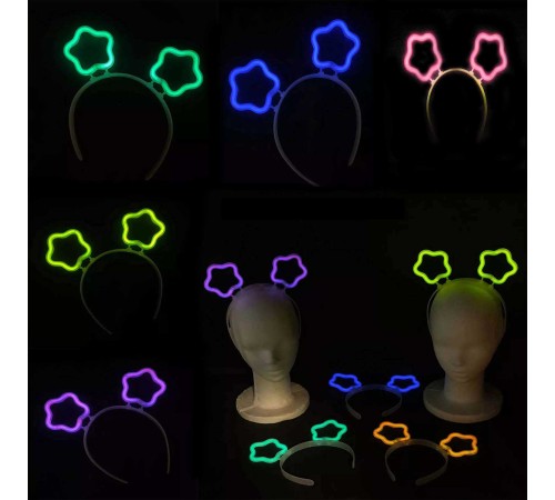 Glow Stick Karanlıkta Yanan Fosforlu Yıldız Taç 12 Adet