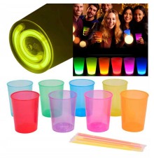 Karanlıkta Yanan Gece Işığı Mega Glow Bardaklar 8 Adet 8.5 x 10.5 cm