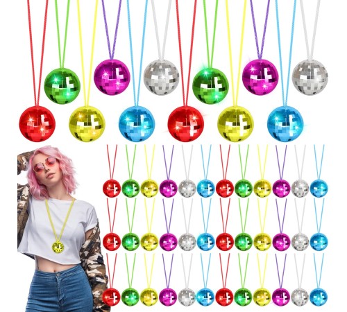 70'ler 80'ler ve 90'lar Temalı Disko Topu Kolye Seti 6 Adet