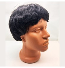 Siyah Renk Kısa Kesim İçi Astarlı Erkek Peruğu
