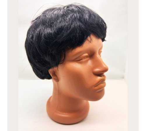 Siyah Renk Kısa Kesim İçi Astarlı Erkek Peruğu