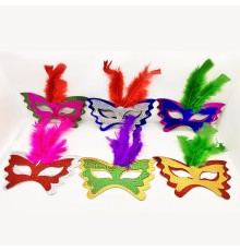 Tüylü Kağıt Parti Venedik Balo After Maskesi 6 Adet