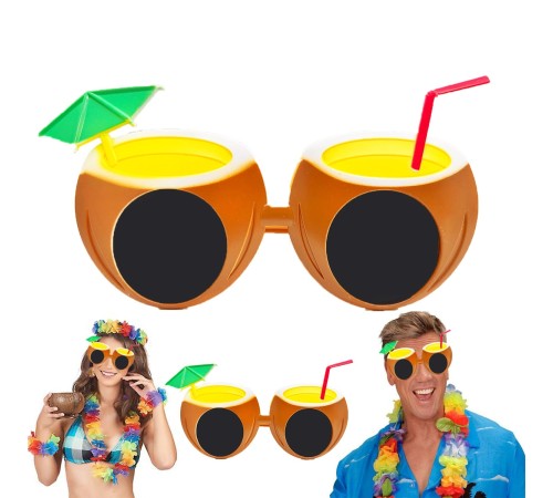 Hindistan Cevizi Tropikal Hawaii Yaza Merhaba Parti Gözlüğü