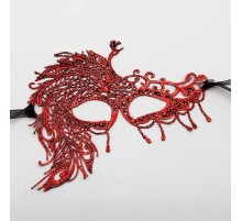 Kırmızı Dantel Masquerade Maskesi 4 No