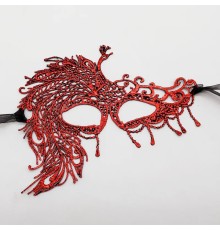 Kırmızı Dantel Masquerade Maskesi 4 No