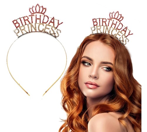 Birthday Princess Kristal Taç – Altın Kaplama