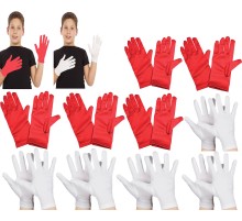 Çocuk Gösteri Eldiven Seti – 5 Çift Beyaz & 5 Çift Kırmızı