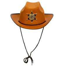 Kovboy Şerif Şapkası Kahve 12 Adet - Kostüm Parti ve Gösteri Şapkası