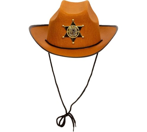 Kovboy Şerif Şapkası Kahve 12 Adet - Kostüm Parti ve Gösteri Şapkası