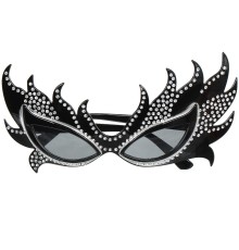 Taşlı Göz Kamaştıran Siyah Parti Alev Gözlük