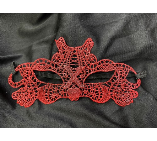 Kırmızı Dantel Masquerade Maskesi Çift Taraflı 10 No