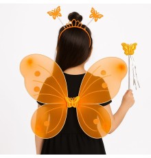 Turuncu Kız Seti – 50 cm Kanadı, Taç ve Asa