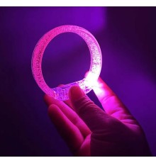 Pembe Led Işıklı Baskı Yapılabilen Pilli Bileklik Bilezik 1,5 cm Genişlik