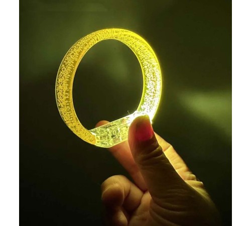 Sarı Led Işıklı Baskı Yapılabilen Pilli Bileklik Bilezik 1,5 cm Genişlik